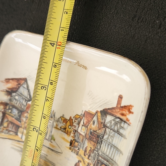 VINTAGE VICTORIA B.C. ENGLAND LANCASTER LTD & SANDLAND WARE SOUVENIR BUTTER DISH - Picture 8 of 11